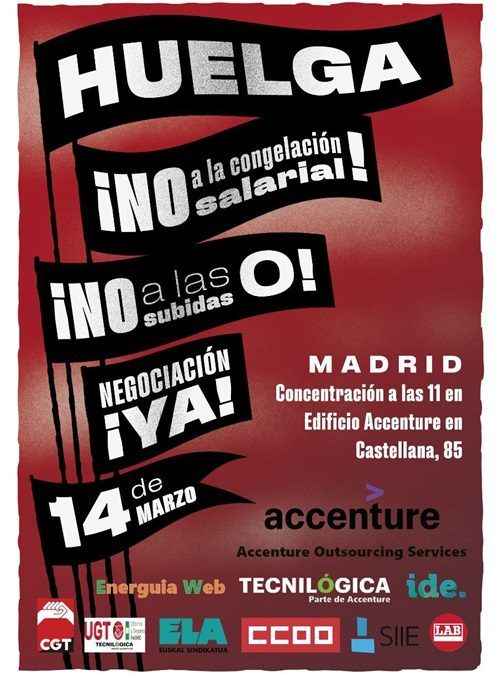 MAÑANA HUELGA DE 24 HORAS EN TODAS LAS OFICINAS DE TECNILÓGICA