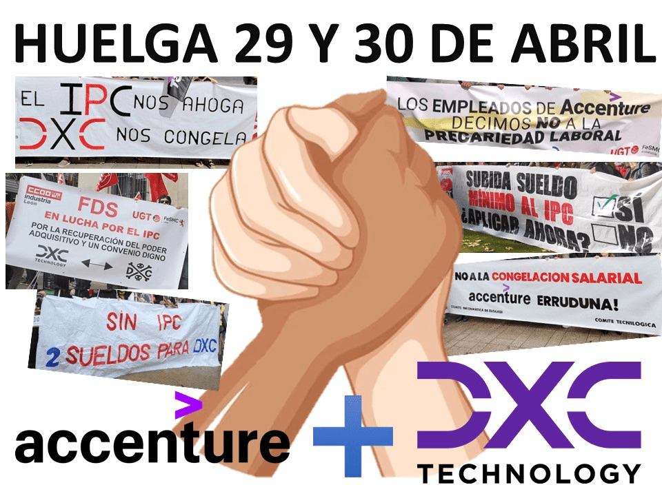 Huelga contra la congelación salarial 29-30A Accenture + DXC
