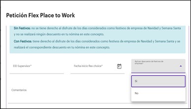 petición Flex Place to Work